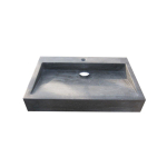 Forzalaqua Palermo lavabo 60x40x9cm Rectangulaire 1 trou de robinet Pierre naturelle Granit adouci FO100036