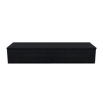 Arcqua living meuble 140x46x30cm 2 tiroirs sans poignée panneau de particules mélaminé chêne noir SW909441