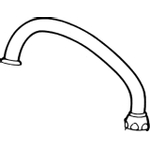 Ideal Standard Onderdelen draaibare bovenuitloop 1/2"x250mm chroom 0424161