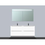 BRAUER EVO Meuble avec armoire miroir 120cm 4 tiroirs Blanc SW8884