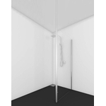 Van Rijn Products ST01 Vaste wand breedte incl. RVS paal 50 Ø 56 cm B. 200 cm H. 8 mm helder clearglas. RVS U-profiel SW405711