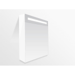 Saniclass Double Face Spiegelkast - 60x70x15cm - verlichting - geintegreerd - 1 rechtsdraaiende spiegeldeur - MDF - mat wit SW84356