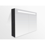 BRAUER 2.0 Armoire toilette 120x70x15cm avec 2 porte et éclairage LED Black Wood SW6573