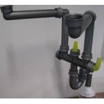 Nemo Skill siphon pour évier avec 2 bacs gain de place raccordement avec lave-vaisselle possible 64 x 40 mm PP gris SW293593