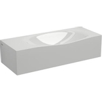 Clou Mini Wash Me Lave-main avec 2 trous perçables et siphon intégré avec trop plein 65x16x25.4cm marbre minéral Blanc SW9368