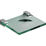 Clou Quadria Porte savon 13x2x12.1cm chrome et verre transparente SW9762