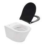 Wiesbaden Vesta hangtoilet – spoelrandloos – diepte 52 cm – met zwarte softclose zitting – glans wit SW705620