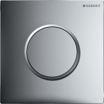 Geberit type 10 urinioir bedieningsplaat - pneumatisch - ronde knop - glans chroom/mat chroom 0701937