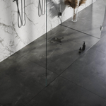 Brauer Caniveau de douche - 160x7x6.7cm - flasque de sol peu profonde - sortie latérale - grille de carrelage réversible - inox SW110922