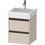 Duravit Ketho.2 Wastafelonderbouwkast - met 2 laden - 48.4x46x54.9cm - met grepen antraciet - taupe mat SW772285