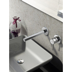 Hotbath Buddy 005 Mitigeur lavabo encastrable bec droit 2 rosaces nickel brossé SW11278