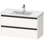 Duravit Ketho.2 Wastafelonderbouwkast - met 2 laden - 98.4x45.5x54.9cm - met grepen antraciet - wit supermat SW771786