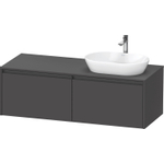Duravit ketho 2 meuble sous lavabo avec plaque console avec 2 tiroirs pour lavabo à droite 140x55x45.9cm avec poignées anthracite graphite mat SW772033