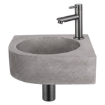 Fortifura Fuente pack lave-mains d'angle – 31,5 x 31,5 x 10 cm – béton gris – robinet gunmetal SW1111547
