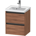 Duravit Ketho.2 Wastafelonderbouwkast - met 2 laden - 48.4x37.5x54.9cm - met grepen antracietnoten - mat noten (hout) SW773102