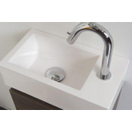 INK Contra Lavabo WC cylindre droite 40x22x12cm avec trou de robinet composite blanc brillant SB3201051