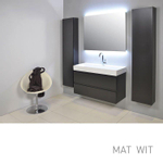 INK Unit set de meuble salle de bains sans poignée miroir inclu 80cm blanc mat SW17702