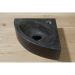 Forzalaqua Turino fontein - 30x30x10cm - hardsteen - kraangat midden - gezoet hardsteen (zwart) FO100021