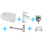 Wiesbaden Pre Set lave mains gauche complet avec robinet, bonde et siphon SW17762