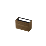 INK Wastafelonderkast - 100x45x65cm - 2 lades - push to open - horizontaal gefreesd - Eiken - Ash grey SW693499