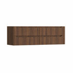 H&R Badmeubelen Juice Wastafelonderkast - 160x45x50cm - rechterhoek afgerond - 4 lades - geïntegreerde greep - dark oak SW1574108