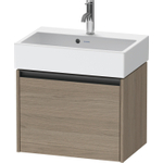 Duravit Ketho.2 Wastafelonderbouwkast - met 1 lade - 58.4x39x44cm - met greep antraciet - eiken terra mat SW773029