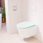 Mondiaz LAVIE hangtoilet – spoelrandloos – 36 x 53 cm – met softclose zitting – Talc (wit), zitting Greey (lichtgroen/grijs) SW1208630