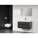 BRAUER Florence Meuble salle de bain avec miroir 100x47cm 1 trou pour robinetterie Black Wood SW6803