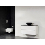 BRAUER New Future Corestone13 vasque à poser noir meuble 100cm Blanc brillant sans miroir SW17793