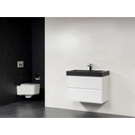 BRAUER Adore Black Spirit ensemble de meuble 80cm brillant blanc sans miroir SW17778