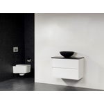 BRAUER New Future Corestone13 meuble sans miroir 80cm Blanc brillant avec vasque à poser Noir SW17786