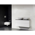BRAUER New Future Corestone13 meuble sans miroir Blanc brillant 120cm vasque à poser Noir SW17799