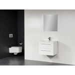 BRAUER Exclusive Line Kera Meuble salle de bain avec miroir 60cm 1 trou pour robinetterie Blanc SW739