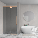 Aqua Vista Oria Linea nisdeur - 140x200cm - incl. montageset - rookglas - geborsteld koper SW1428333