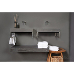 Forzalaqua Palermo wastafel - 60x40x9cm - zonder kraangat - gezoet hardsteen (zwart) FO100070