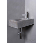 Forzalaqua Venetia lave-mains 40x22x10cm lavabo gauche 1 trou de robinet droit Pierre naturelle Granit adouci FO100074