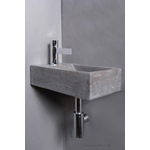 Forzalaqua Venetia lave-mains 40x22x10cm vasque à droite 1 trou de robinet à gauche Pierre naturelle Pierre bleue adoucie FO100075