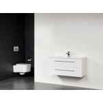 BRAUER Smallline meuble 60x38cm céramique blanc brillant 1 trou pour robinetterie SW8243