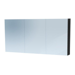Saniclass Dual Spiegelkast - 140x70x15cm - verlichting - geintegreerd - 3 links- rechtsdraaiende spiegeldeur - MFC - black wood SW242146