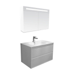 Saniclass New Future Meuble avec armoire miroir 80cm Blanc brillant SW8824