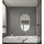 Saniclass Shine miroir – ovale – 40 x 80 cm – LED indirecte tout autour – chauffage de miroir – Argent SW1408473