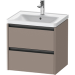 Duravit Ketho.2 Wastafelonderbouwkast - met 2 laden - 58.4x45.5x54.9cm - met grepen antracietbasalt - mat basalt (zwart) SW772825
