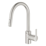 Grohe Feel Keukenkraan - hoog - uittrekbare uitloop - 2 straalsoorten - Brushed Supersteel (RVS) SW229113