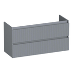 BRAUER Joy Wavy wastafelonderkast ondiep 100 2 softclose lades - greeploos - 1 sifon uitsparing - mat grijs SW1201402