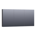 BRAUER Plain Spiegelkast - 140x70x15cm - 3 links- en rechtsdraaiende spiegeldeuren MFC - black wood SW392931
