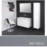 INK Wastafelonderkast - 100x45x52cm - 2 lades - greeploos - MDF lak - Mat grijs SW21249