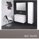 INK Wastafelonderkast - 100x45x52cm - 2 lades - greeploos - MDF lak - Mat taupe SW21250