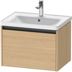 Duravit Ketho.2 Wastafelonderbouwkast - met 1 lade - 63.4x45.5x44cm - met greep antraciet - natuur eiken mat SW772269