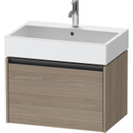 Duravit Ketho.2 Wastafelonderbouwkast - met 1 lade - 68.4x46x44cm - met greep antraciet - eiken terra mat SW772375
