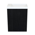 Arcqua marble set de lave-mains 40x22x54.5cm lave-mains blanc mat avec trop plein chêne noir SW909584